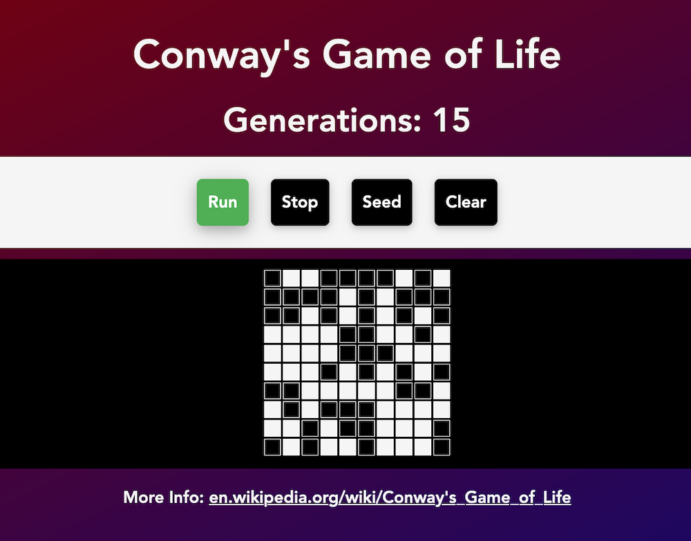 React app of Conway's Game of Life